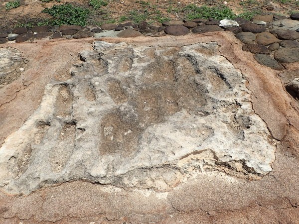 More carved footprints