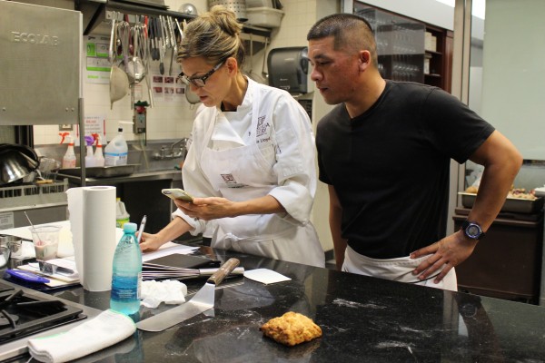 Lloyd, left, and Low working on recipes for the new Magnolia Bakery Cafe, set to open at Ala Moana Center on Nov. 12.