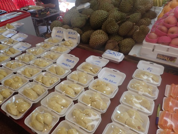 You can find the wickedly pungent durian everywhere in Singapore.
